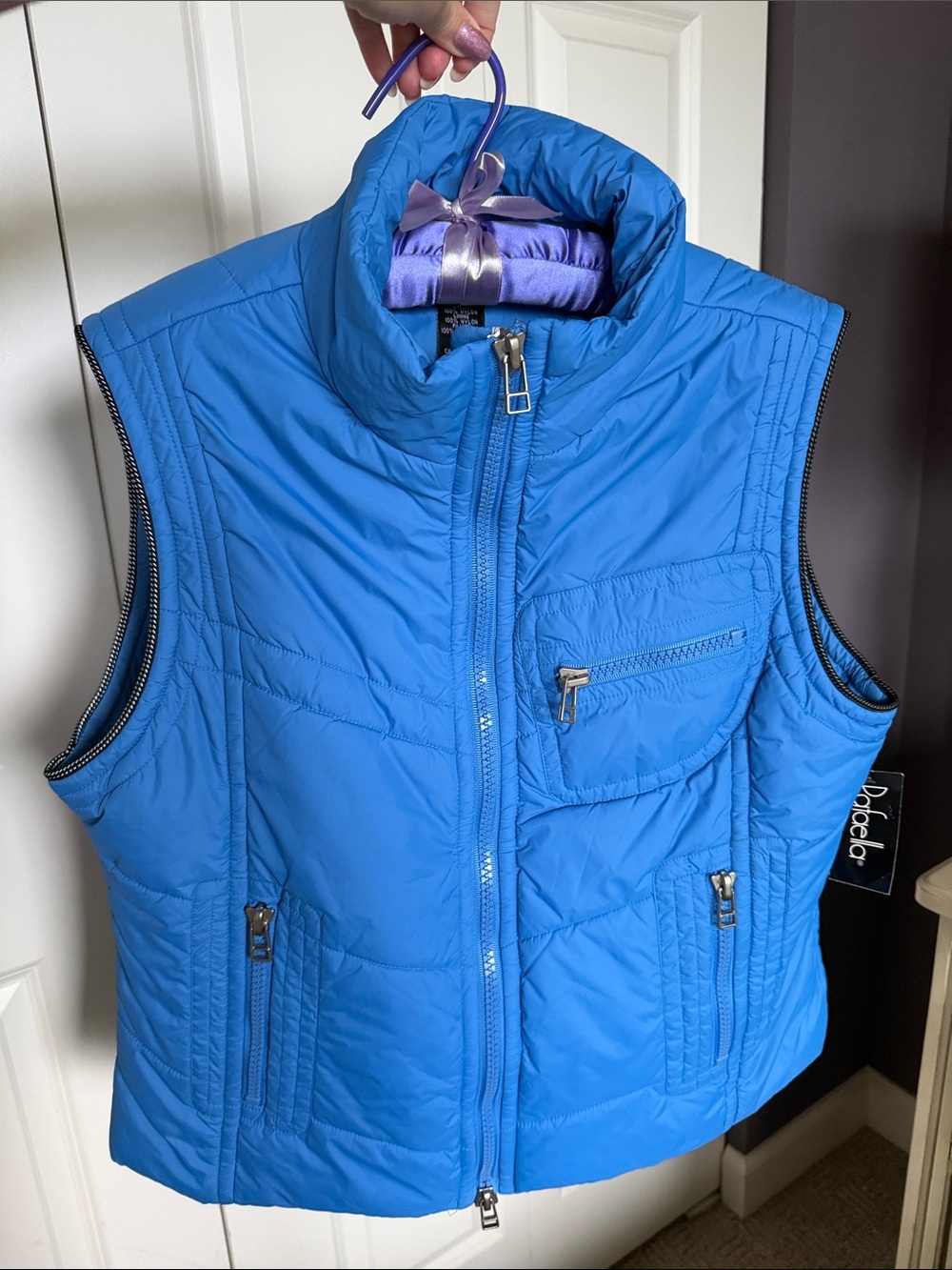 Rafaella Bright Blue Quilted Puffer Vest